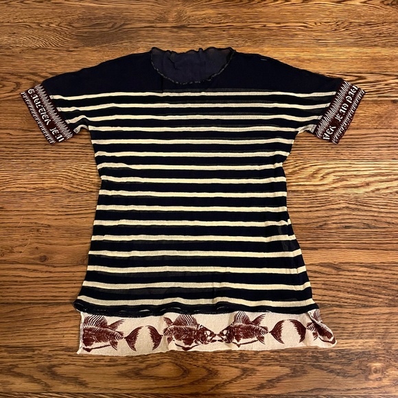 Jean Paul Gaultier Tops - Vintage Jean Paul Gaultier Striped Mesh Top